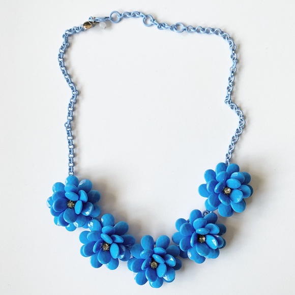 J. Crew Crewcuts blue flower statement necklace